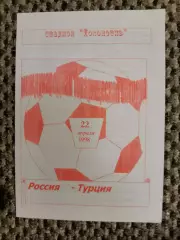 Товарищеский матч 22.04.1998 Россия-Турция (красная)