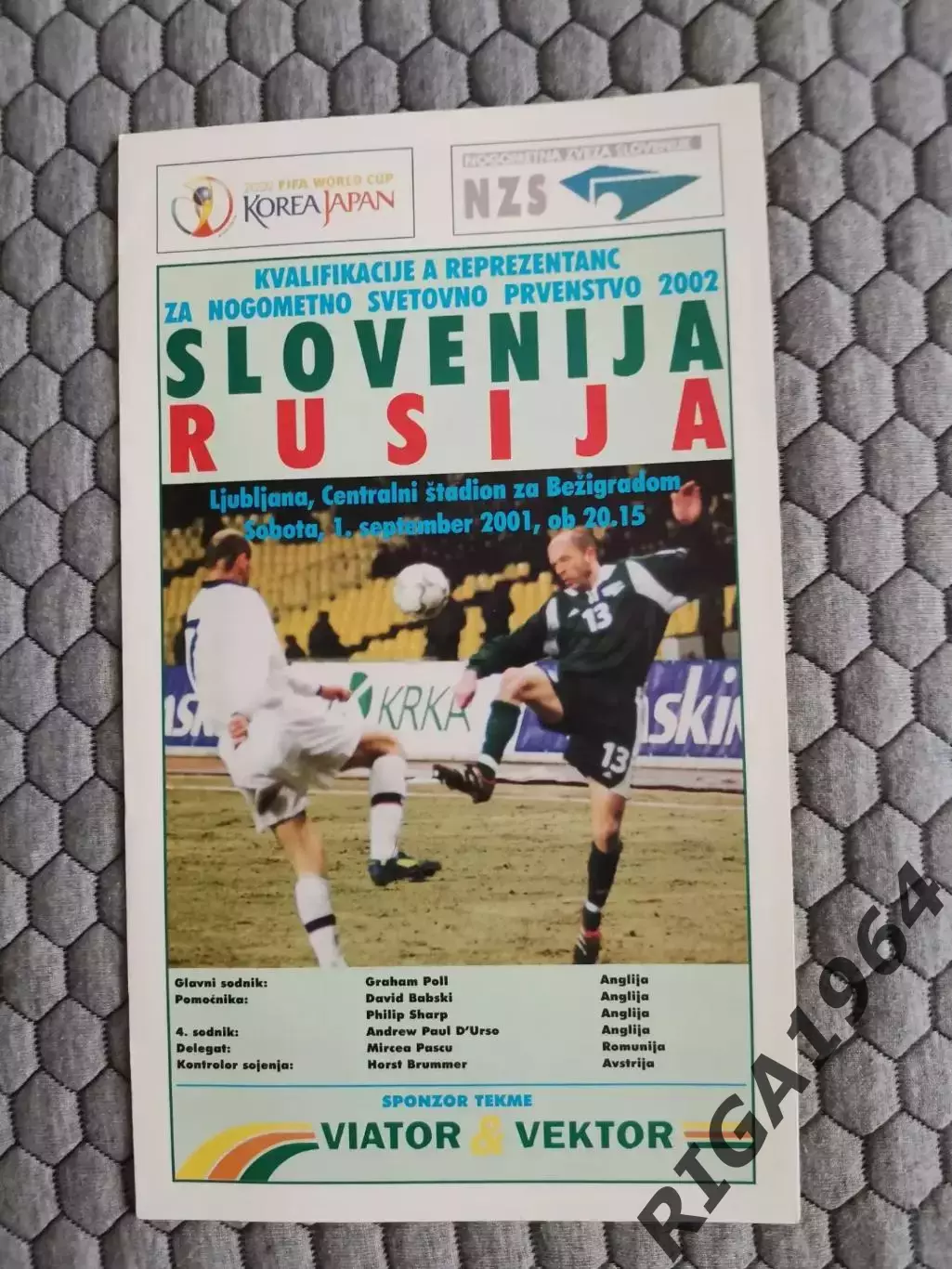 Отборочный матч Чемпионата Мира 01.09.2001 Словения-Россия