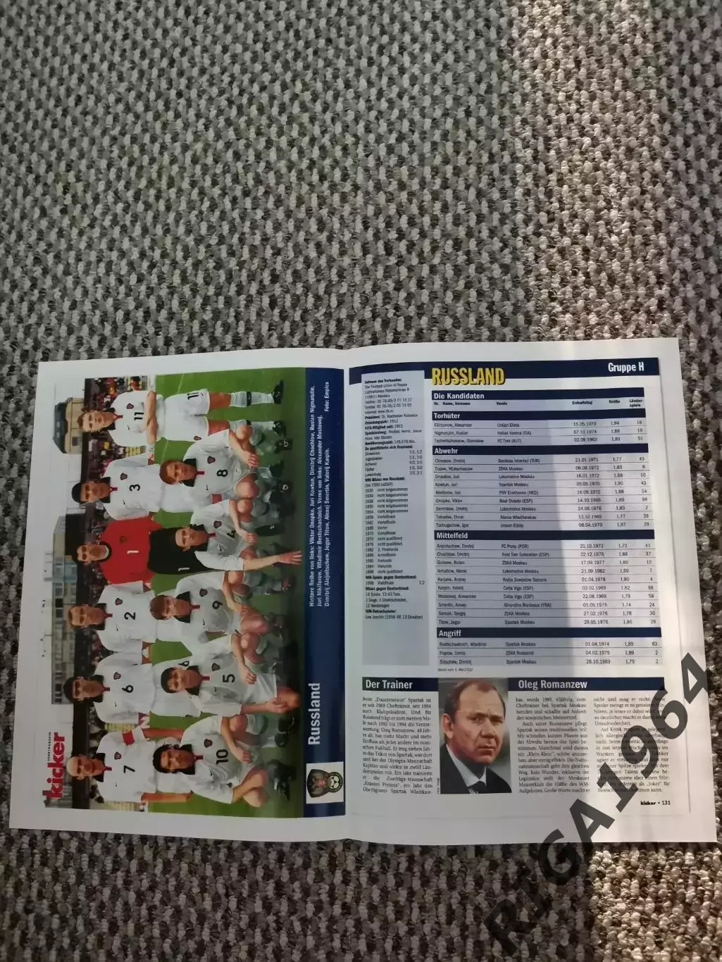 Чемпионат Мира 2002 журнал Kicker представление сб. России 1