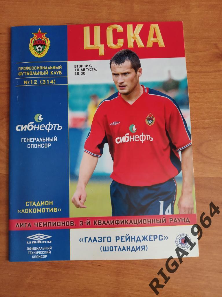 Лига Чемпионов 2004/05 ЦСКА Москва-Глазго Рейнджерс Глазго, Шотландия