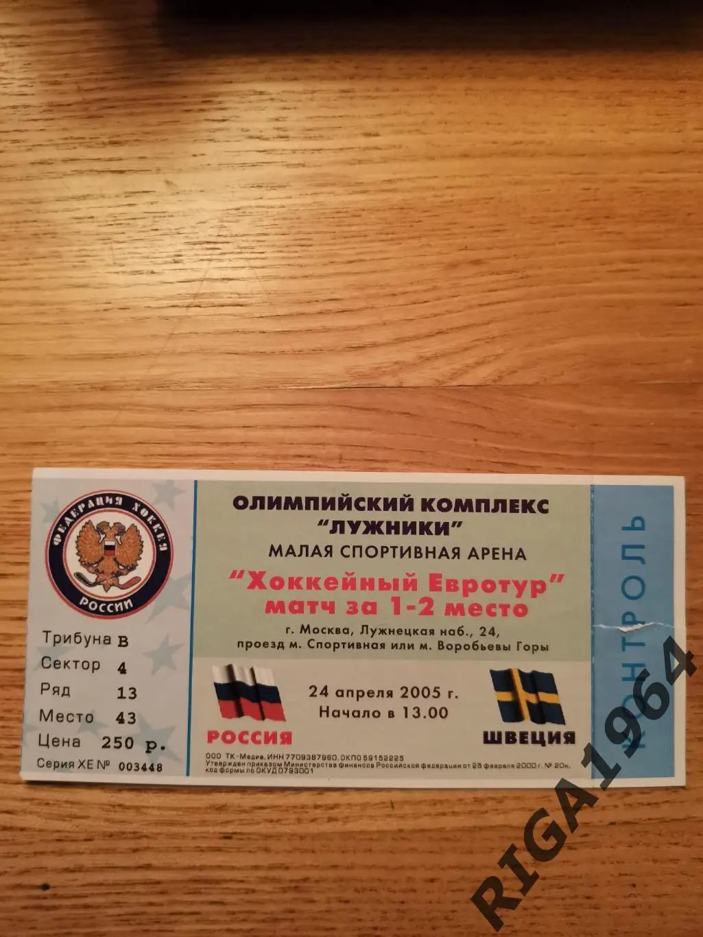 Евротур 2004/05 Финал Россия-Швеция