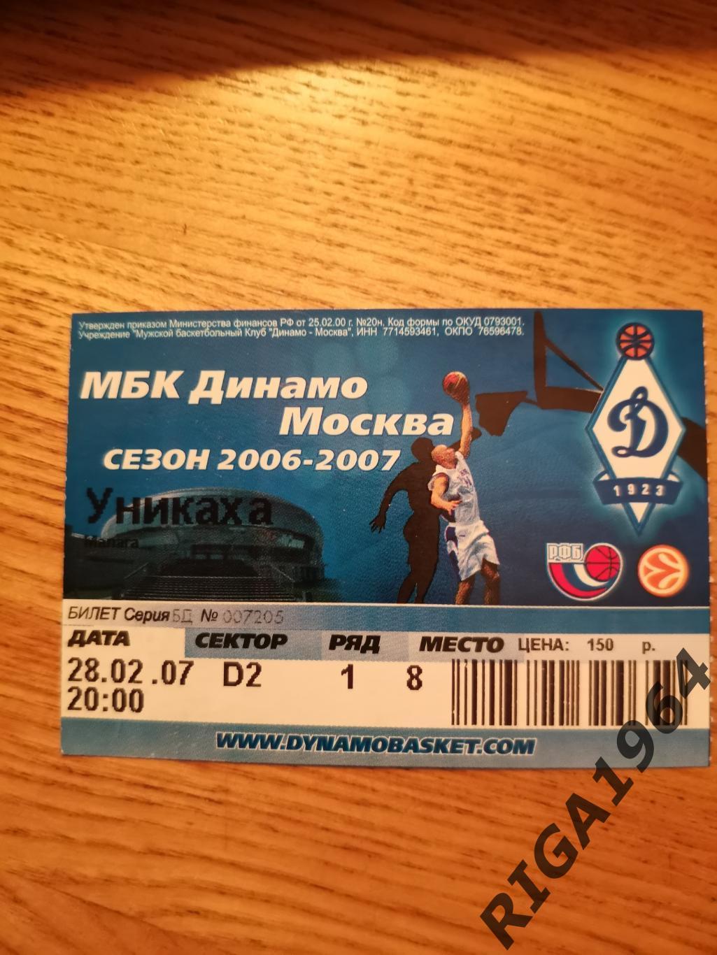 Еврокубок 2006/07 Динамо Москва-Уникаха Испания