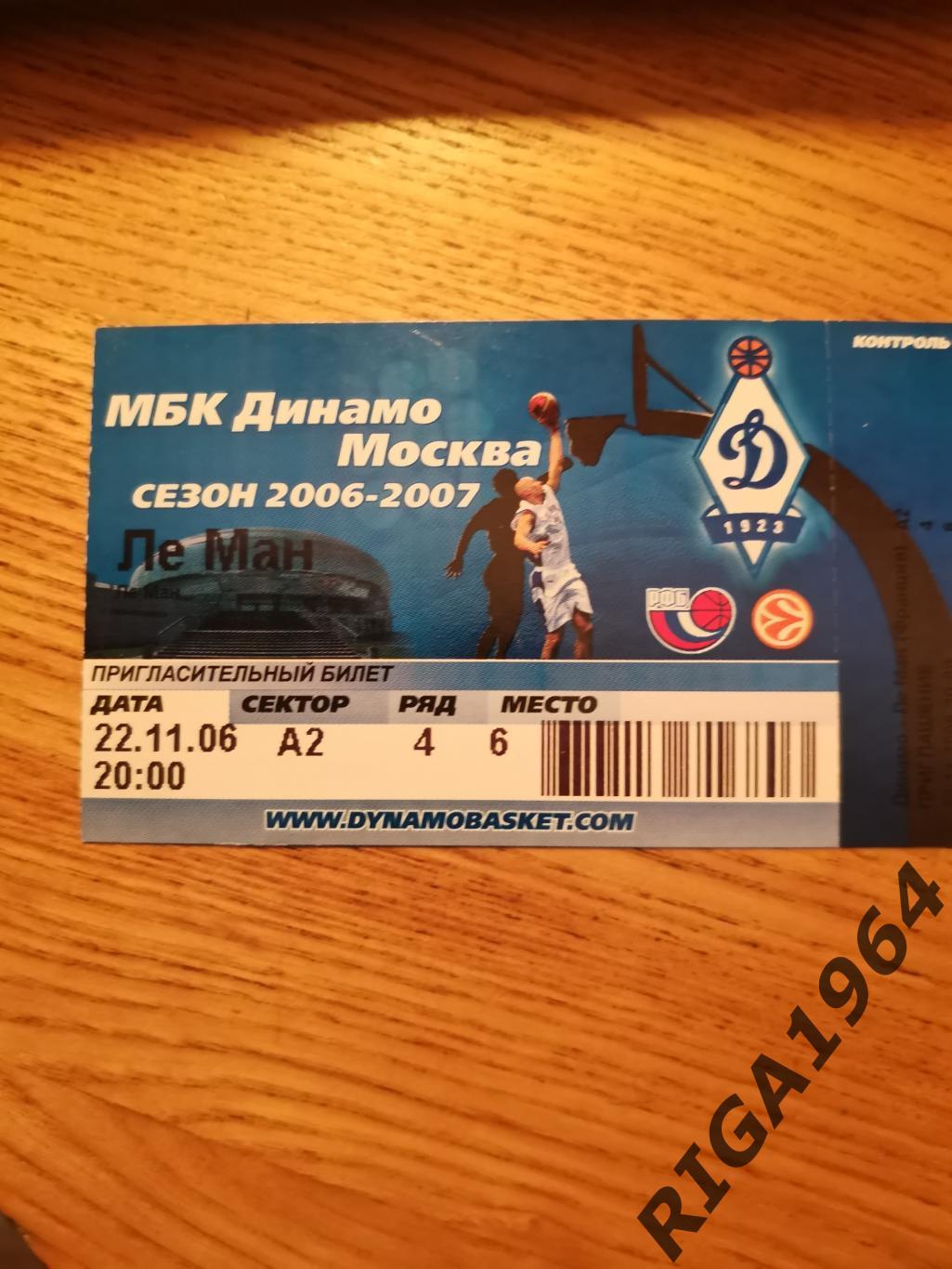 Еврокубок 2006/07 Динамо Москва-Ле Ман Франция