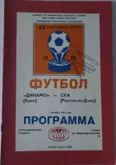 07.10.1985. Динамо (Киев) - СКА (Ростов). Автограф С.Андреев (СКА).