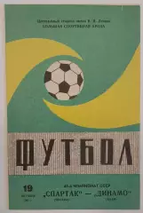 19.10.1985. Спартак (Москва) - Динамо (Киев). Вид 1. Чемпионат СССР. Идеал.