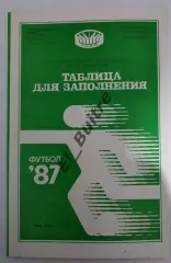 1987. Киев. Республиканский стадион. Таблица для заполнения. Буклет. Футбол.
