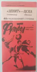 11.09.1982. Зенит (Ленинград) - ЦСКА (Москва). Чемпионат СССР.
