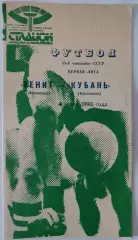 04.06.1990. Зенит (Ленинград) - Кубань (Краснодар). Чемпионат СССР. 1 лига.