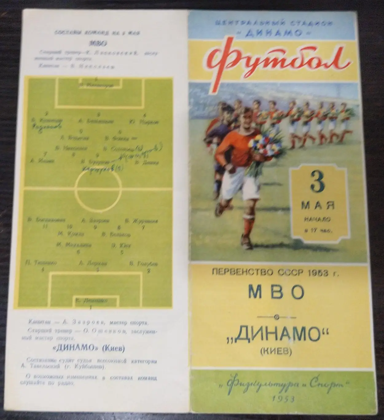 1953. МВО (Москва) - Динамо (Киев). Первенство СССР.