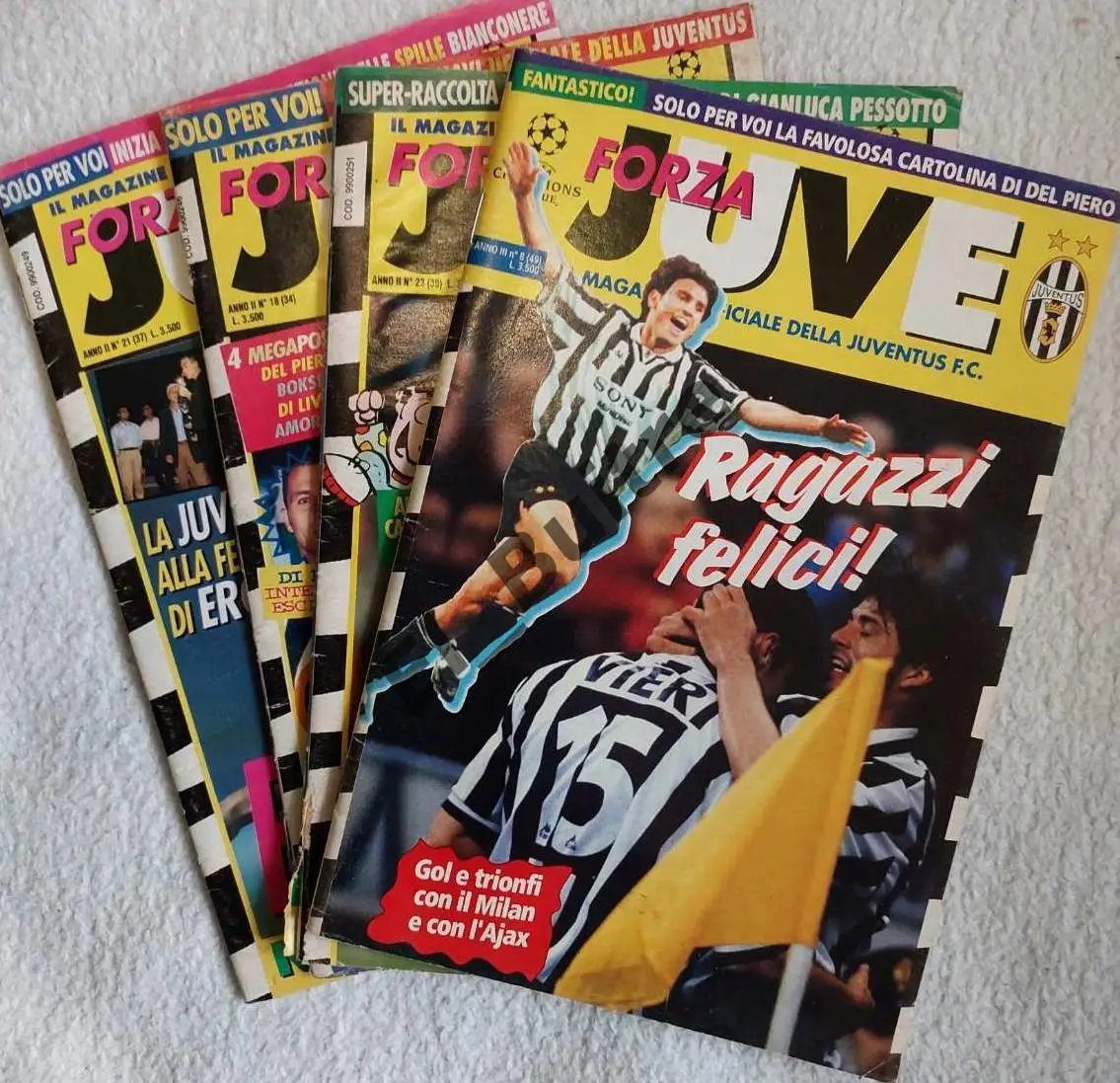 Лот. Forza Juve (Ювентус). 1996/97. 4 журнала. №34, 37, 39, 49. Футбол.