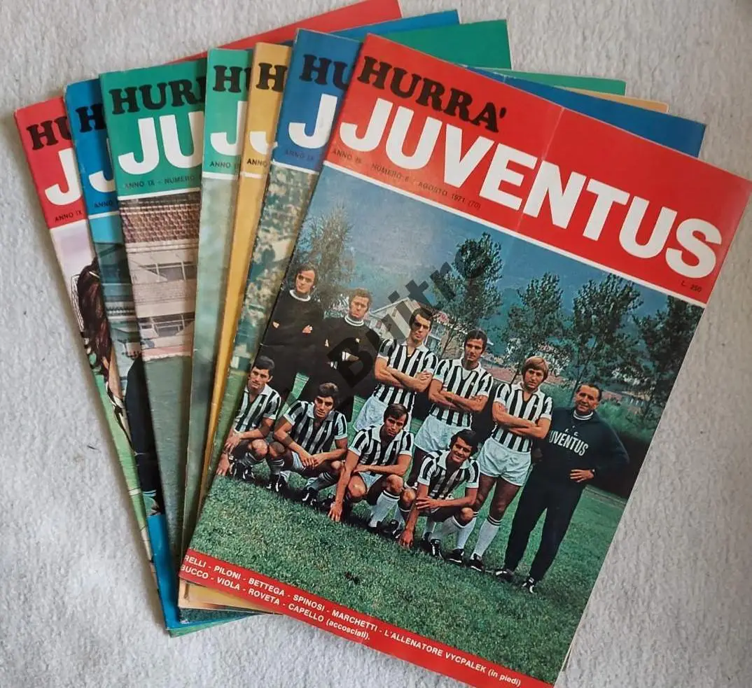 Лот. Hurra Juventus (Хурра Ювентус). 1971. 7 журналов. Футбол.