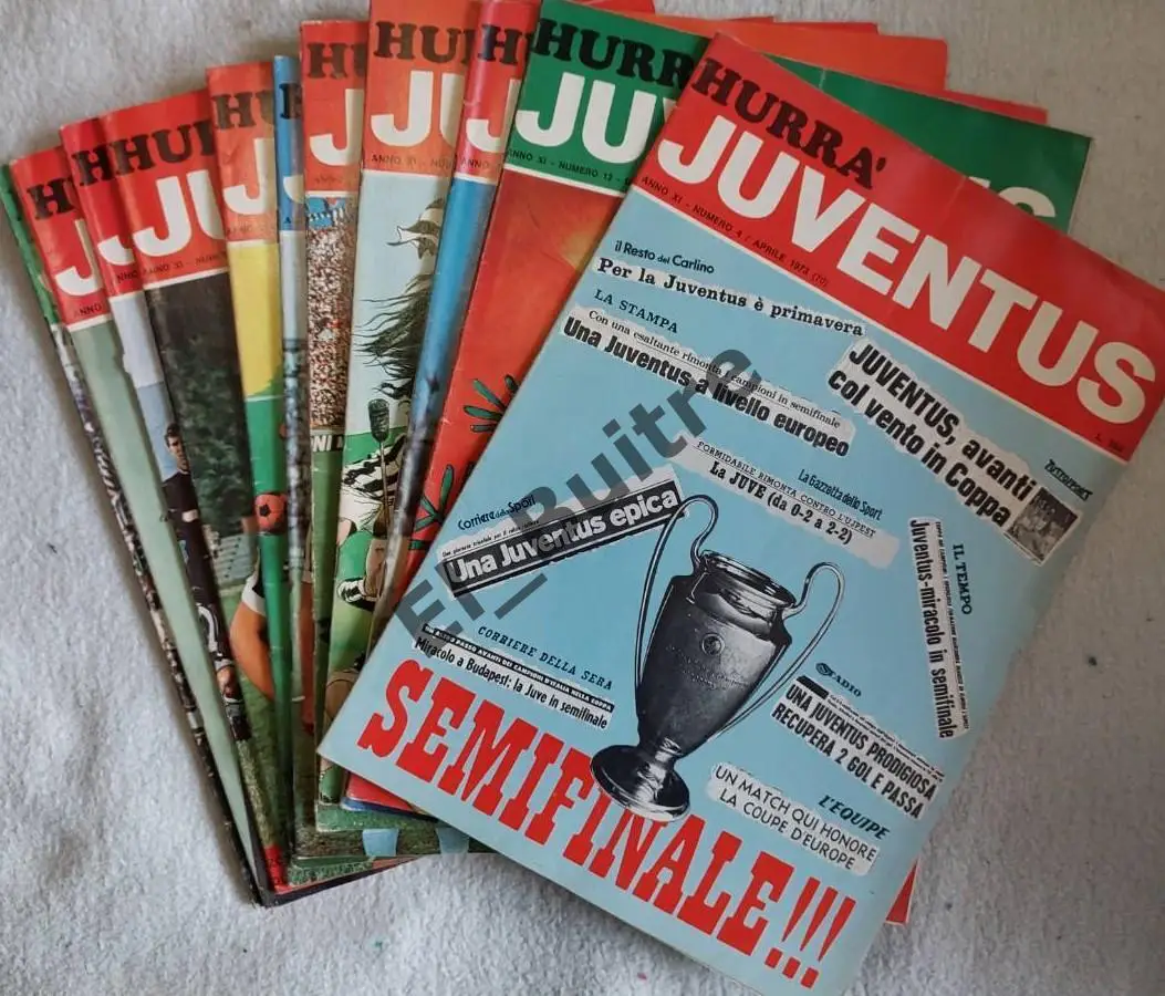 Лот. Hurra Juventus (Хурра Ювентус). 1973. 11 журналов. Футбол.