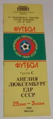 25.05-03.06.1984. ЧЕ U-18. СССР, Англия, ГДР, Люксембург. Группа С (Москва).