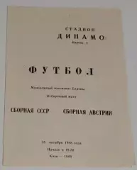 18.10.1988. СССР - Австрия (U21). Отбор ЧЕ. Киев.