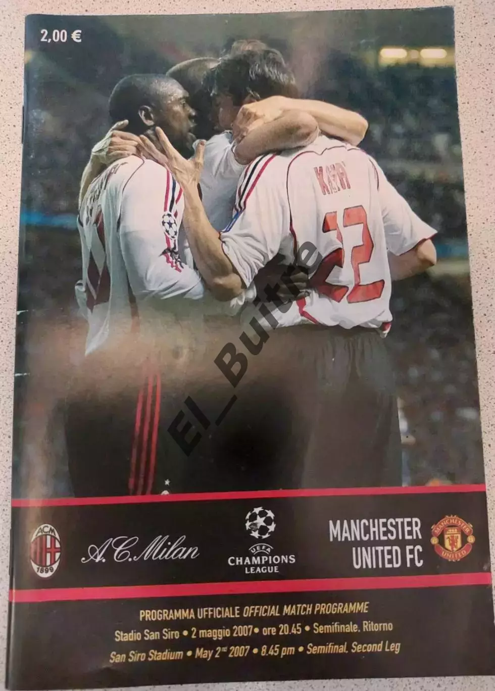 02.05.2007. Милан (Италия) - Манчестер Юнайтед (Англия). Лига Чемпионов УЕФА.