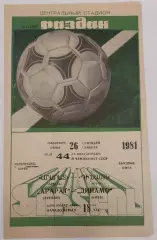 26.09.1981. Арарат (Ереван) - Динамо (Киев). Чемпионат СССР.