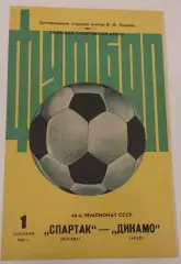 01.09.1983. Спартак (Москва) - Динамо (Киев). Желтая. Чемпионат СССР. Идеал.