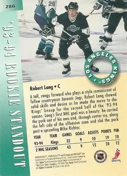 1994-95 UD Parkhurst # 286 Robert Lang 1