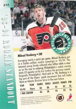 1994-95 UD Parkhurst # 272 Mikael Renberg 1