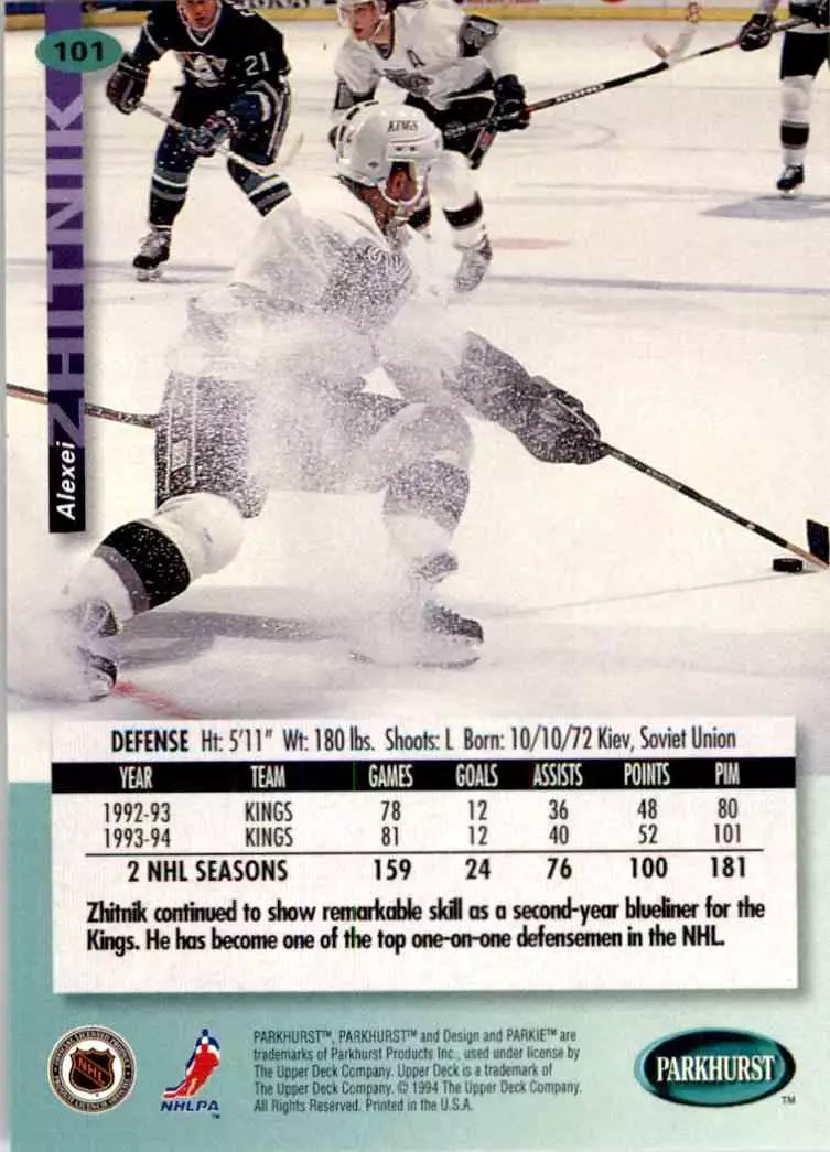 1994-95 UD Parkhurst # 101 Alexei Zhitnik 1