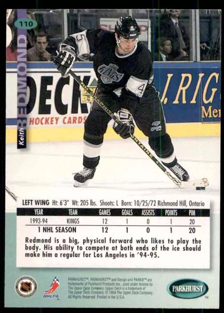 1994-95 UD Parkhurst # 110 Keith Redmond 1