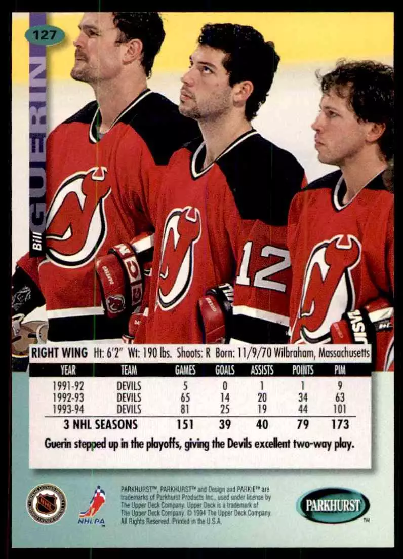 1994-95 UD Parkhurst # 127 Bill Guerin 1