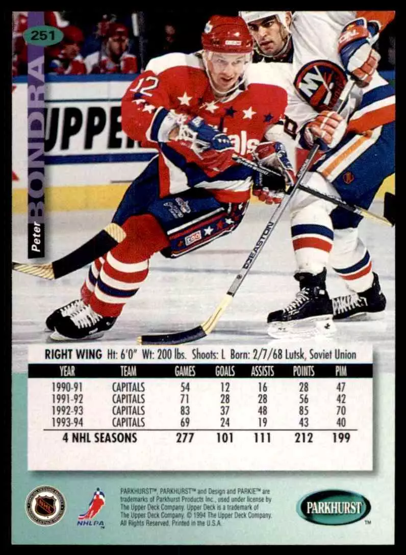 1994-95 UD Parkhurst # 251 Peter Bondra 1
