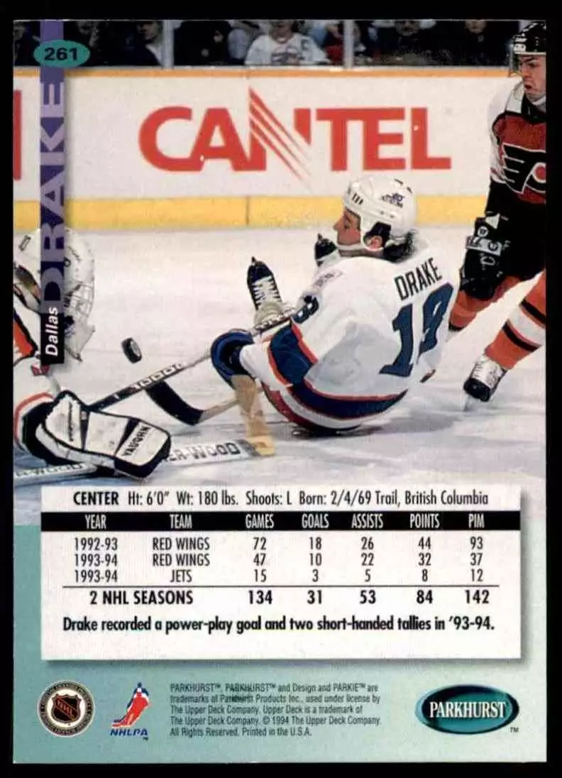 1994-95 UD Parkhurst # 261 Dallas Drake 1