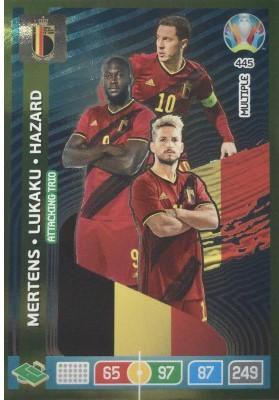 Футбол карточка Panini EURO 2020 # 445 Adrenalyn XL Mertens Lukaku Hazard