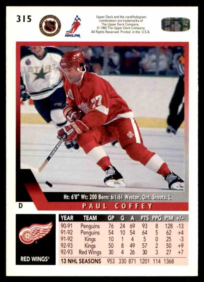 Хоккей Карточка 1993-94 Upper Deck Hockey Series 2№ 315 1