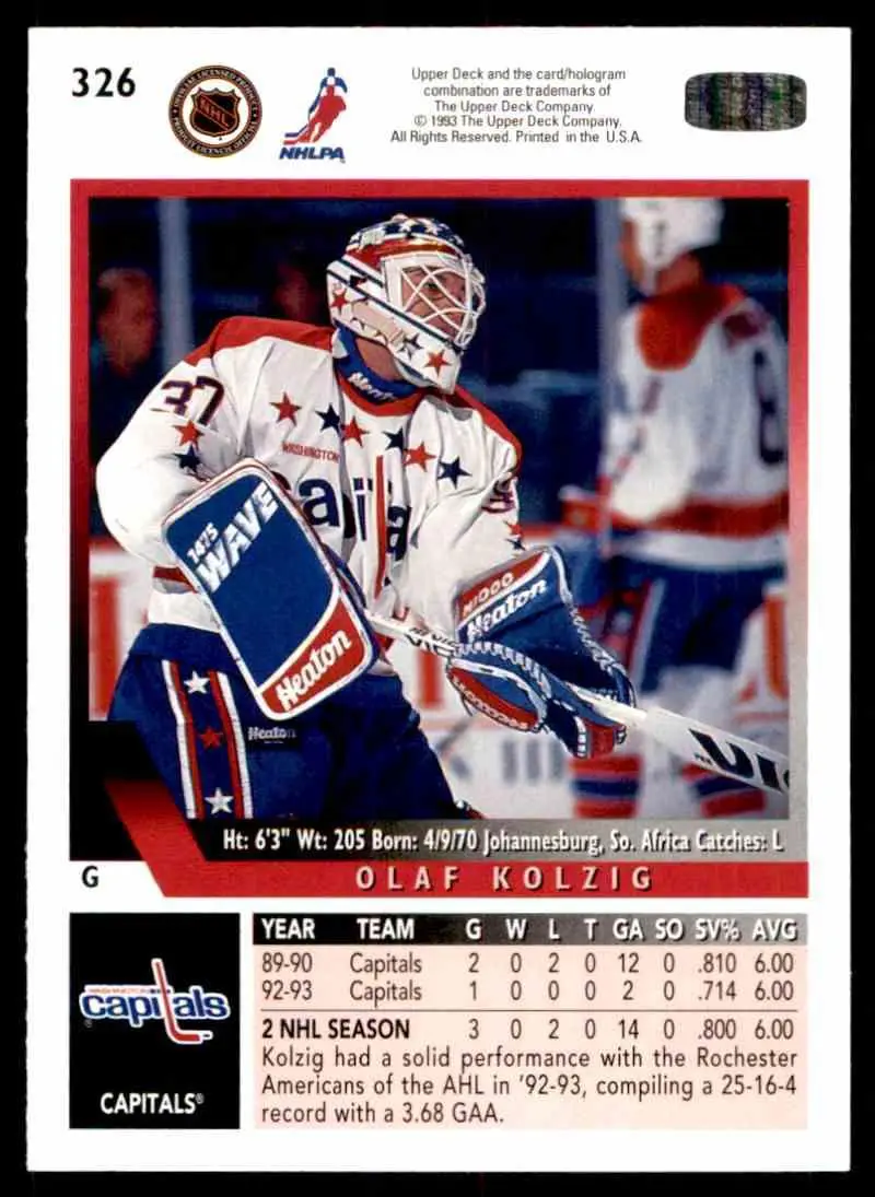 Хоккей Карточка 1993-94 Upper Deck Hockey Series 2 № 326 1