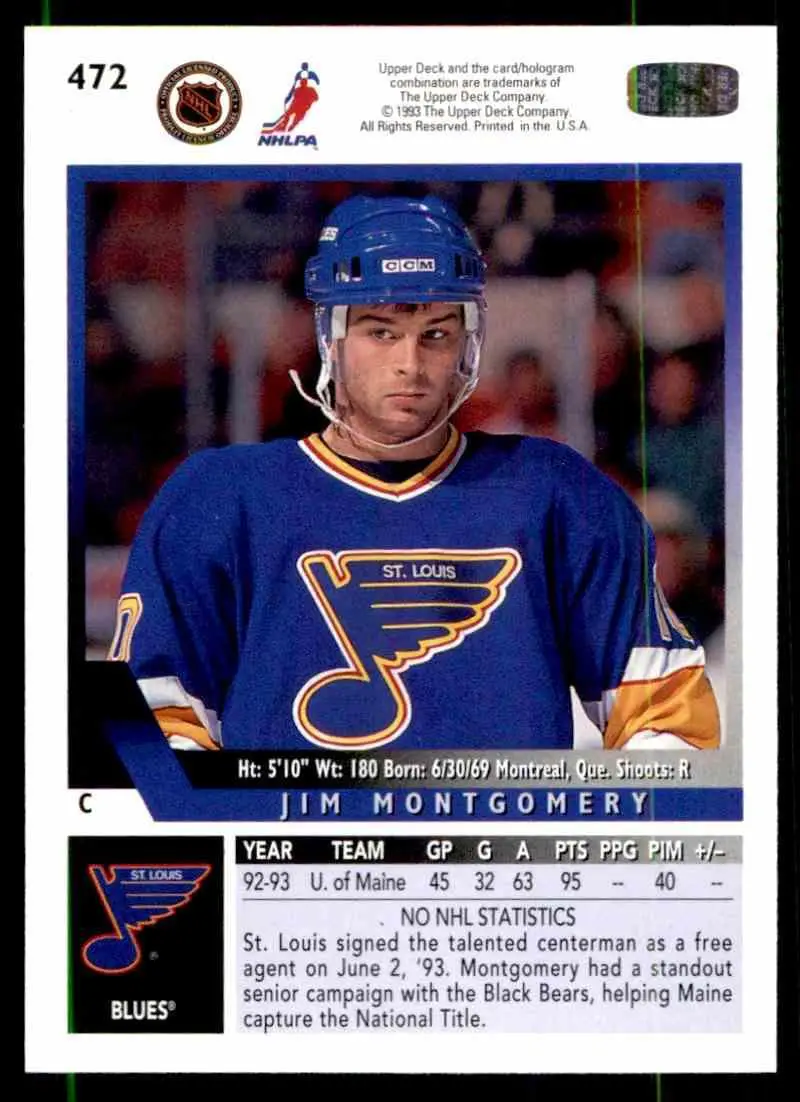 Хоккей Карточка 1993-94 Upper Deck Hockey Series 2 № 472 1