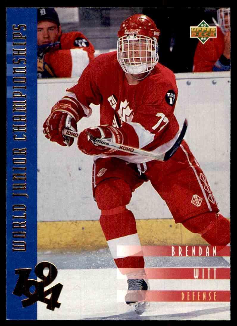 Хоккей Карточка 1993-94 Upper Deck Hockey Series 2 WJC RC № 544 Brendan Witt