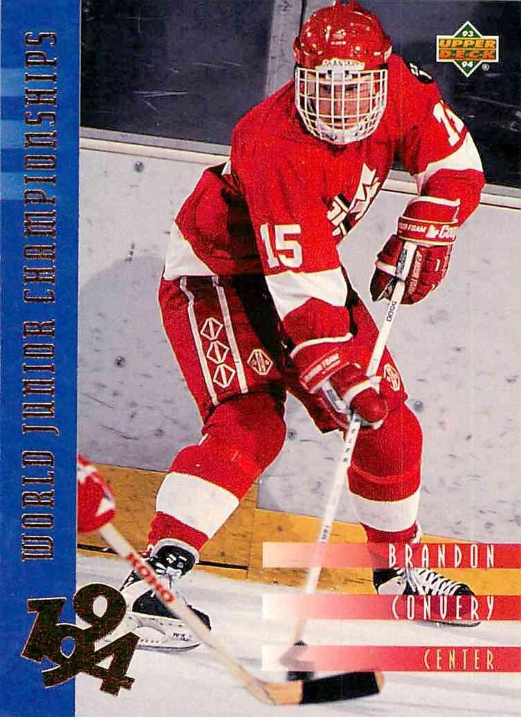 Хоккей Карточка 1993-94 Upper Deck Hockey Series 2 WJC RC № 548 Brandon Convery