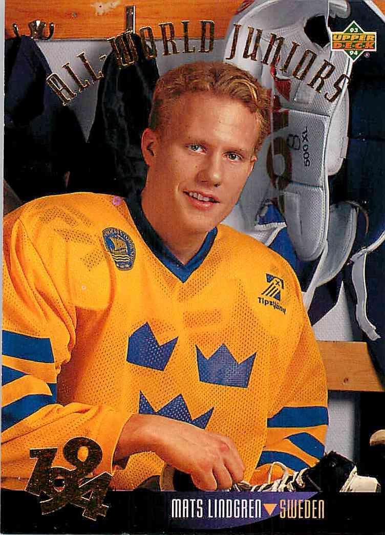 Хоккей Карточка 1993-94 Upper Deck Hockey Series 2 RC № 570 Mats Lindgren