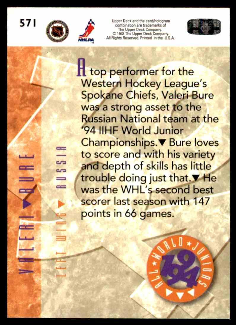 Хоккей Карточка 1993-94 Upper Deck Hockey Series 2 № 571 1