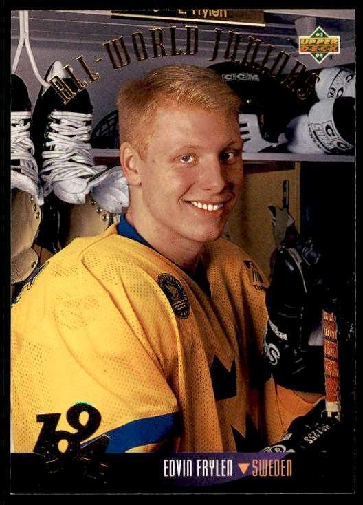 Хоккей Карточка 1993-94 Upper Deck Hockey Series 2 RC № 572 Edvin Frylen