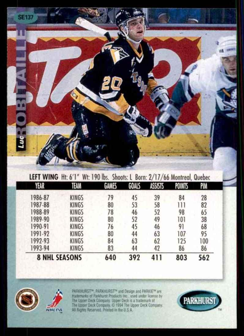 Хоккей Карточка Upper Deck 1994-95 Parkhurst SE № 137 1