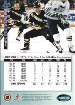Хоккей Карточка Upper Deck 1994-95 Parkhurst SE № 135 Doug Brown 1
