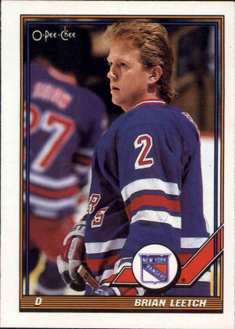 Хоккей Карточка NHL 1991-92 O-Pee-Chee Hockey № 108 Brian Leetch