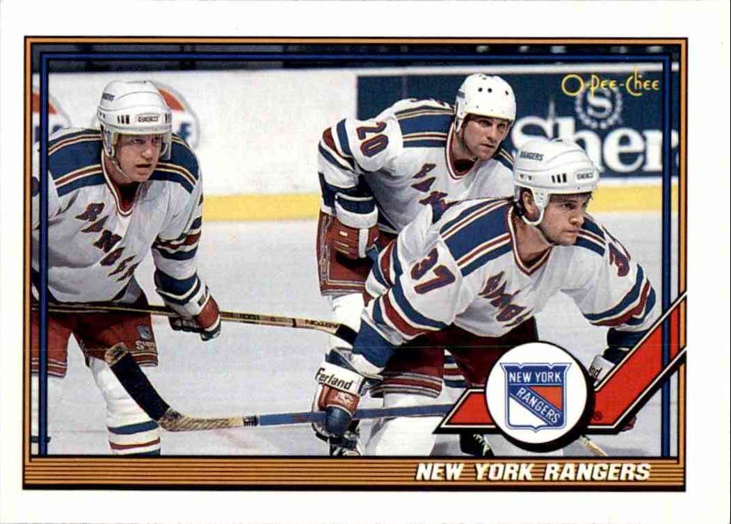 Хоккей Карточка NHL 1991-92 O-Pee-Chee Hockey № 215 New York Rangers