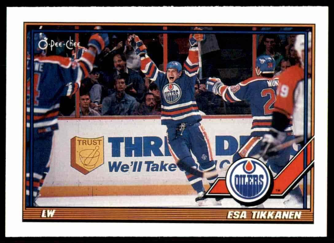 Хоккей Карточка NHL 1991-92 O-Pee-Chee Hockey № 378 Esa Tikkanen
