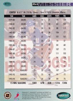 Хоккей Карточка Upper Deck 1994-95 Parkhurst SE № 113 Mark Messier 1
