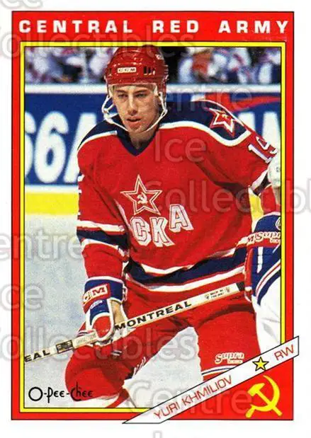 Хоккей Карточка NHL 1991-92 O-Pee-Chee Hockey № 16R Yuri Khmiliov