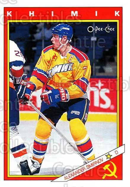 Хоккей Карточка NHL 1991-92 O-Pee-Chee Hockey № 60R Alexander Smirnov
