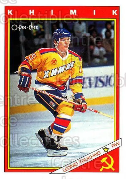 Хоккей Карточка NHL 1991-92 O-Pee-Chee Hockey № 61R Leonid Trukhno