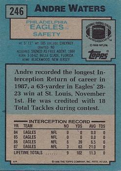 Американский футбол 1988 topps #246 Andre Waters - Philadelphia Eagles 1