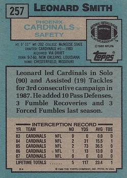 Американский футбол 1988 topps #257 Leonard SMITH - Phoenix Cardinals 1