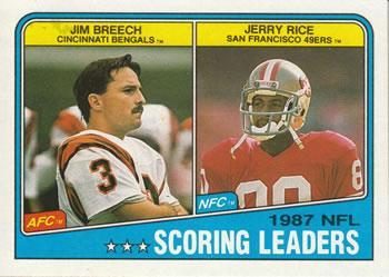 Американский футбол 1988 topps #218 Jim Breech / Jerry Rice Cincinnati Bengals /