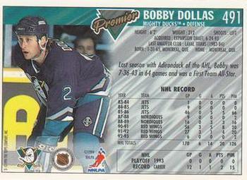 Хоккей Карточка 1993-94 Topps Premier # 491 Bobby Dollas RC 1